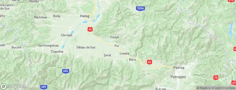 Pui, Romania Map