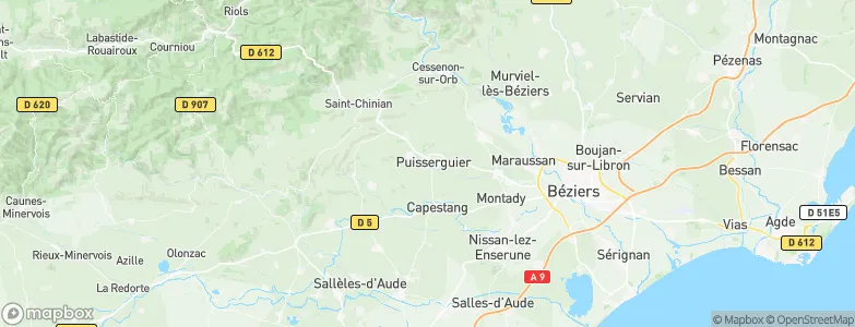 Puisserguier, France Map