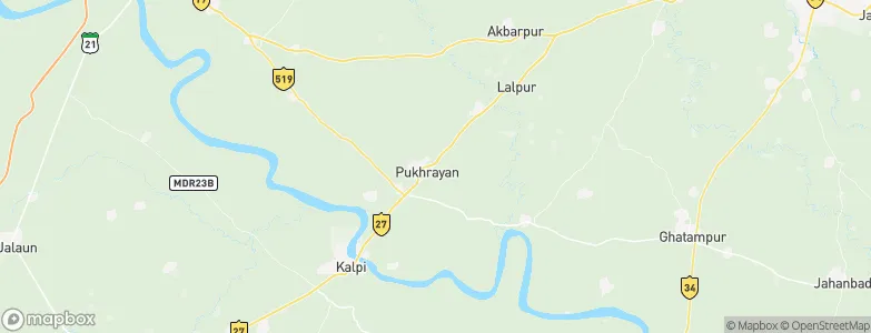 Pukhrāyān, India Map
