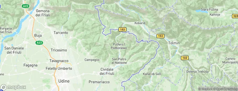 Pulfero, Italy Map