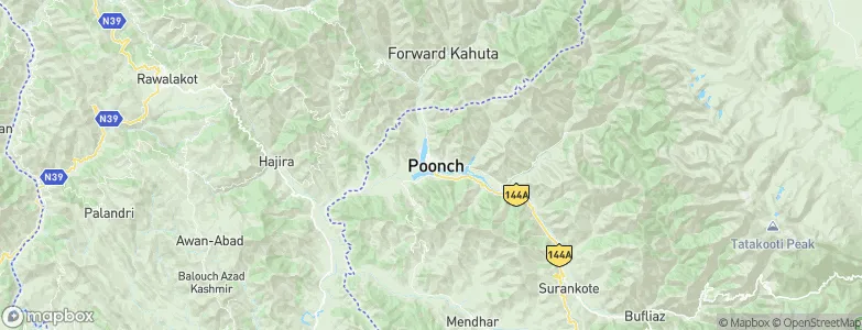 Pūnch, India Map