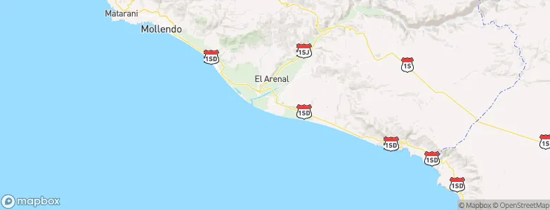Punta de Bombón, Peru Map