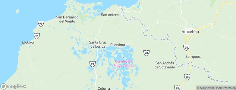 Purísima de la Concepción, Colombia Map