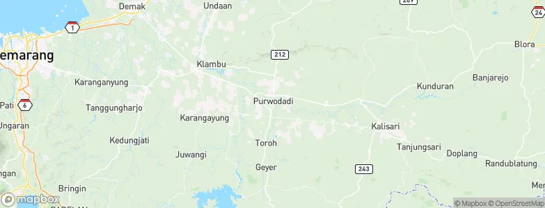 Purwodadi Grobogan, Indonesia Map