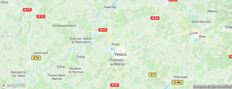 Pusey, France Map