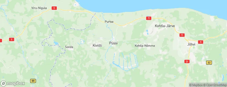 Püssi linn, Estonia Map