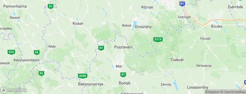 Pusztavám, Hungary Map