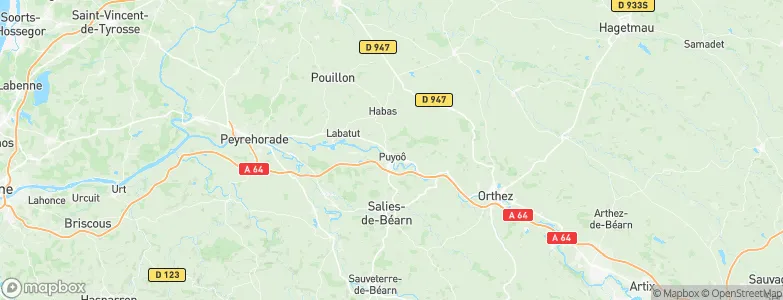 Puyoô, France Map
