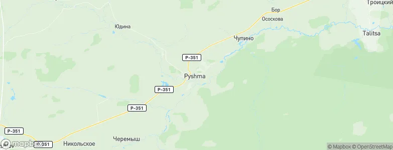 Pyshma, Russia Map