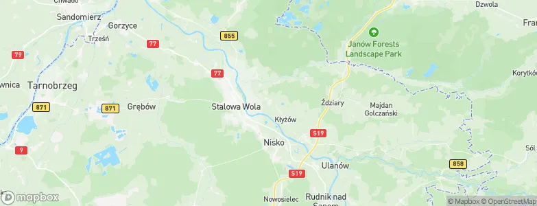 Pysznica, Poland Map
