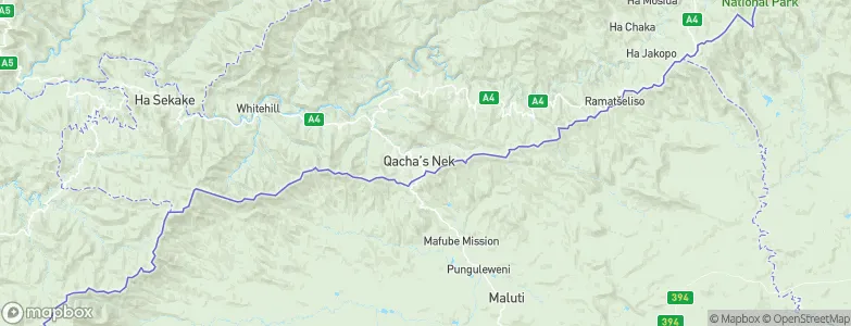 Qacha's Nek, Lesotho Map