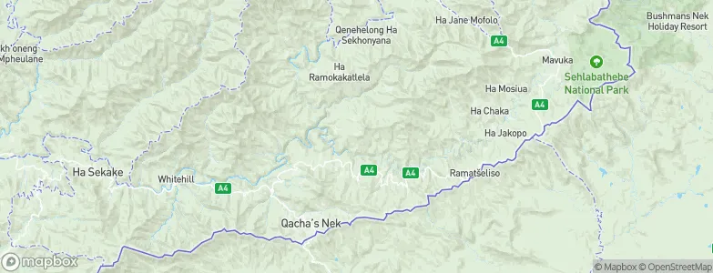 Qacha’s Nek, Lesotho Map