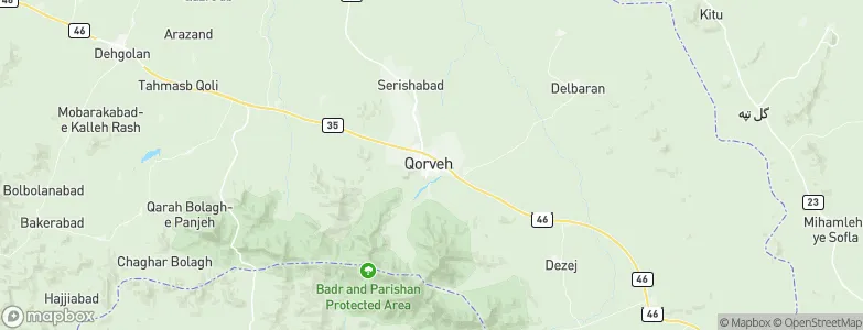 Qorveh, Iran Map