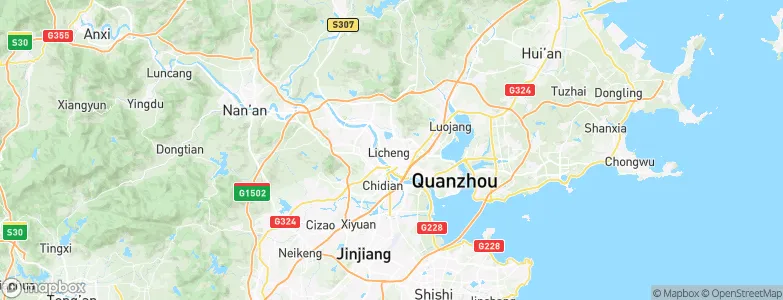 Quanzhou, China Map