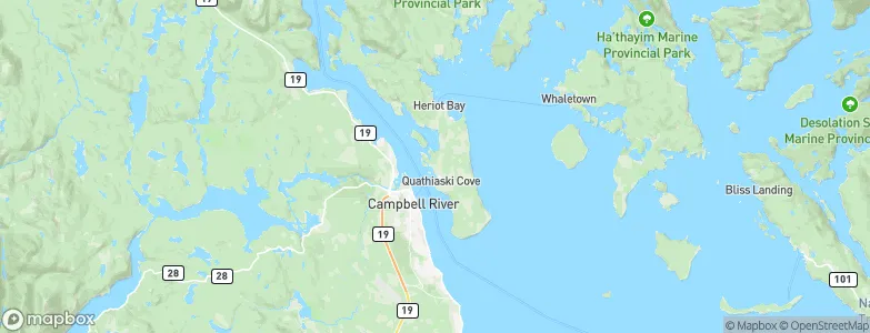 Quathiaski Cove, Canada Map