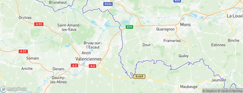 Quiévrechain, France Map