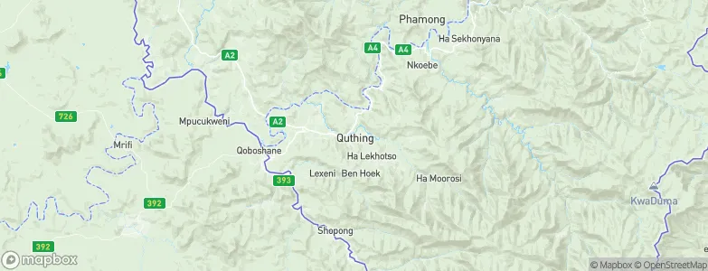 Quthing, Lesotho Map