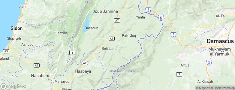 Râchaïya el Ouadi, Lebanon Map