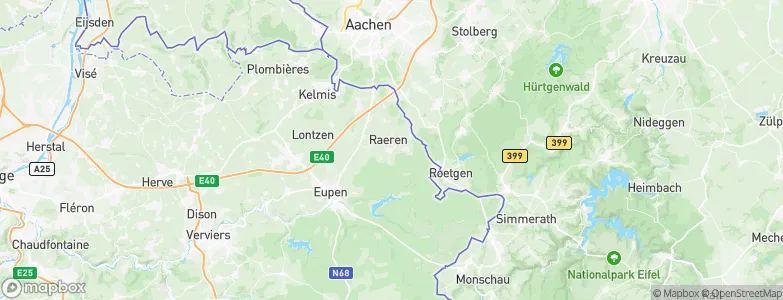 Raeren, Belgium Map