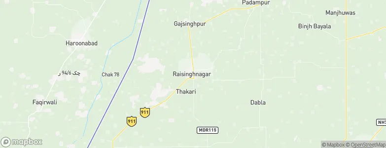 Rāisinghnagar, India Map