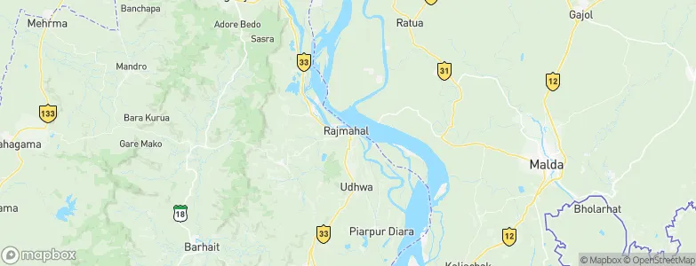 Rājmahal, India Map