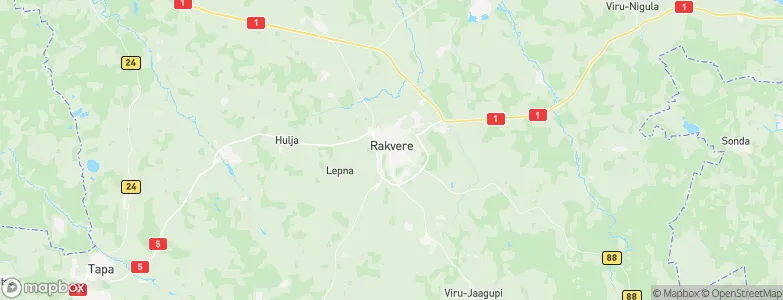 Rakvere linn, Estonia Map