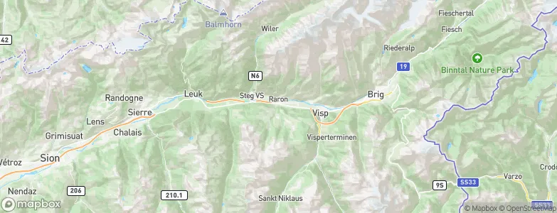 Raron District, Switzerland Map