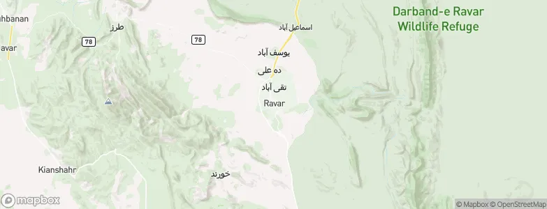 Rāvar, Iran Map