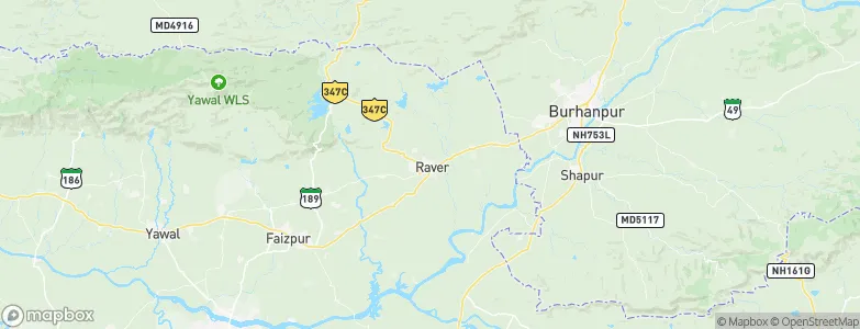 Rāver, India Map