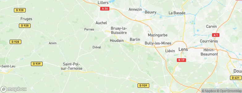 Rebreuve-Ranchicourt, France Map