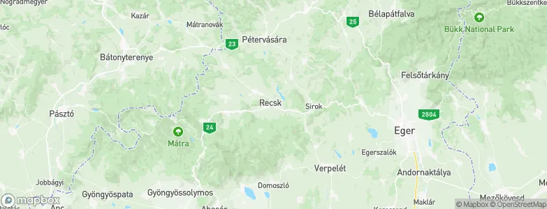 Recsk, Hungary Map