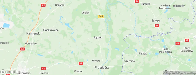 Ręczno, Poland Map