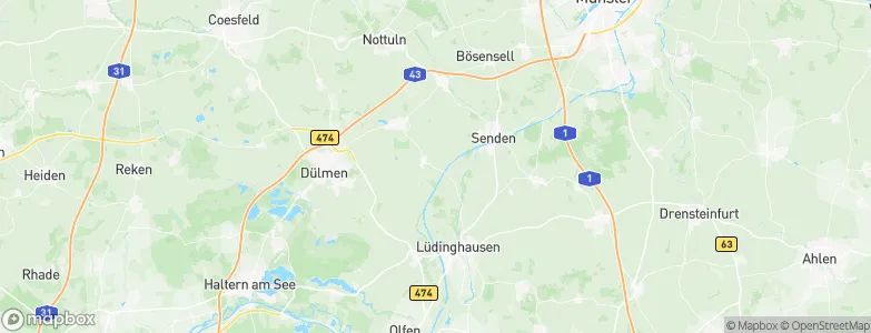 Regierungsbezirk Münster, Germany Map