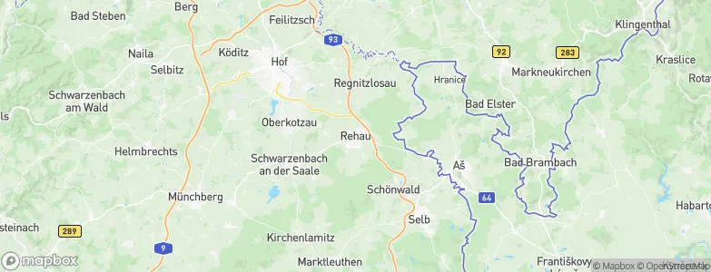Rehau, Germany Map
