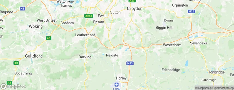 Reigate and Banstead District, United Kingdom Map