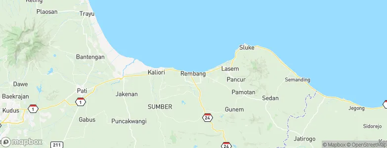 Rembang, Indonesia Map