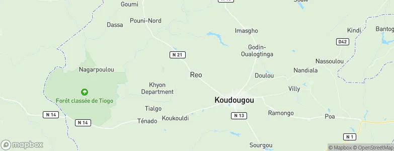 Réo, Burkina Faso Map