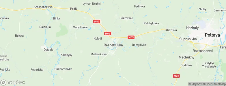 Reshetylivka, Ukraine Map