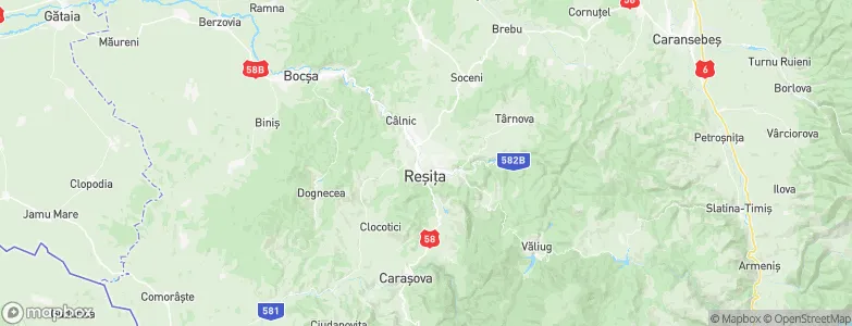 Reşiţa, Romania Map
