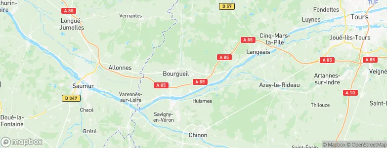Restigné, France Map