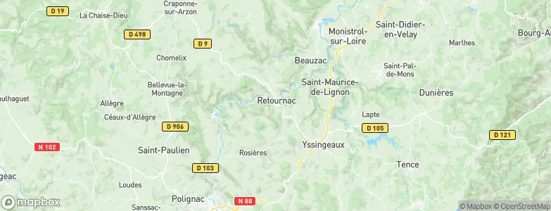 Retournaque, France Map
