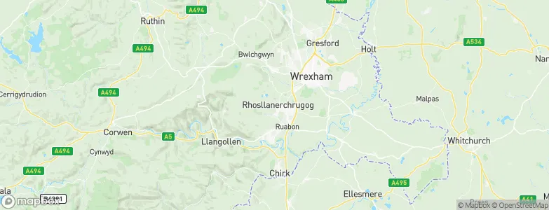 Rhosllanerchrugog, United Kingdom Map