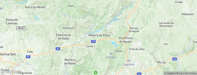 Ribeira de Pena Municipality, Portugal Map
