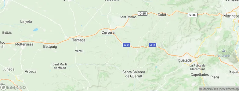 Ribera d'Ondara, Spain Map