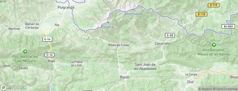 Ribes de Freser, Spain Map