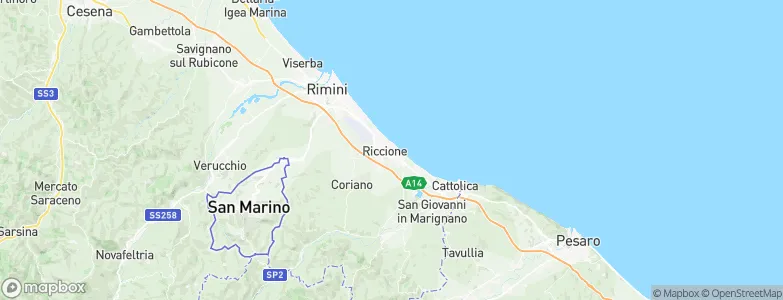 Riccione, Italy Map
