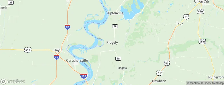 Ridgely, United States Map