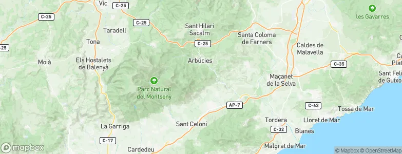 Riells i Viabrea, Spain Map
