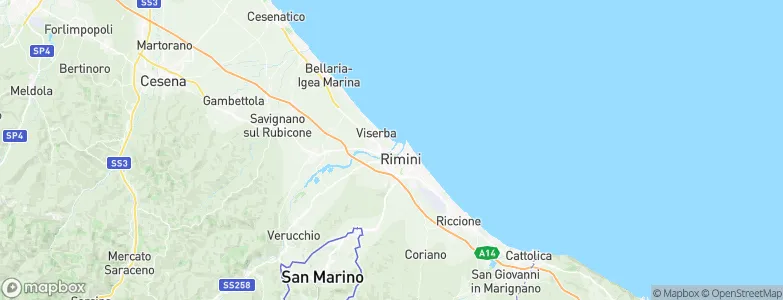 Rimini, Italy Map