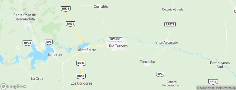 Río Tercero, Argentina Map